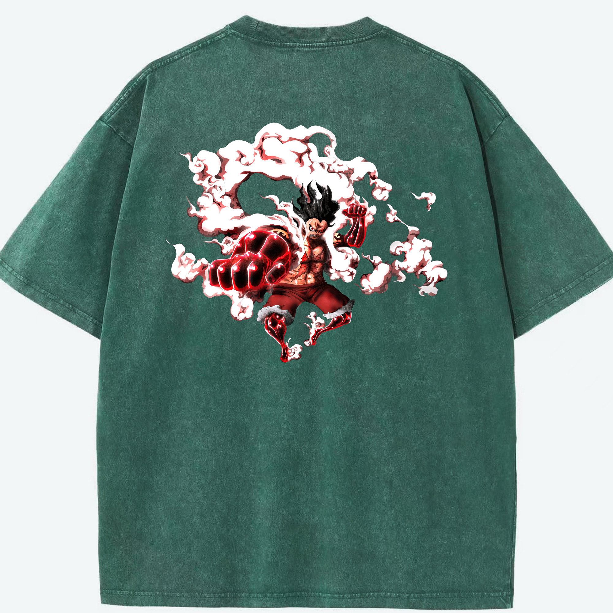 ワンピース モンキー・D・ルフィ ONE PIECE Monkey D. Luffy 綿100% ヴィンテージ風 半袖Tシャツ（背面プリント）